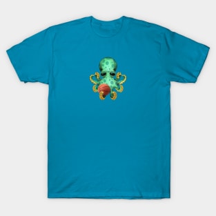 Cute Baby Octopus Playing With Basketball T-Shirt